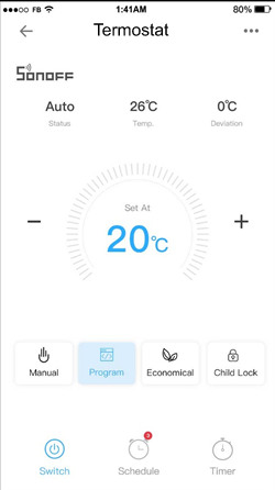 Dotykový WiFi inteligentný LCD Termostat 16A eWelink app-1